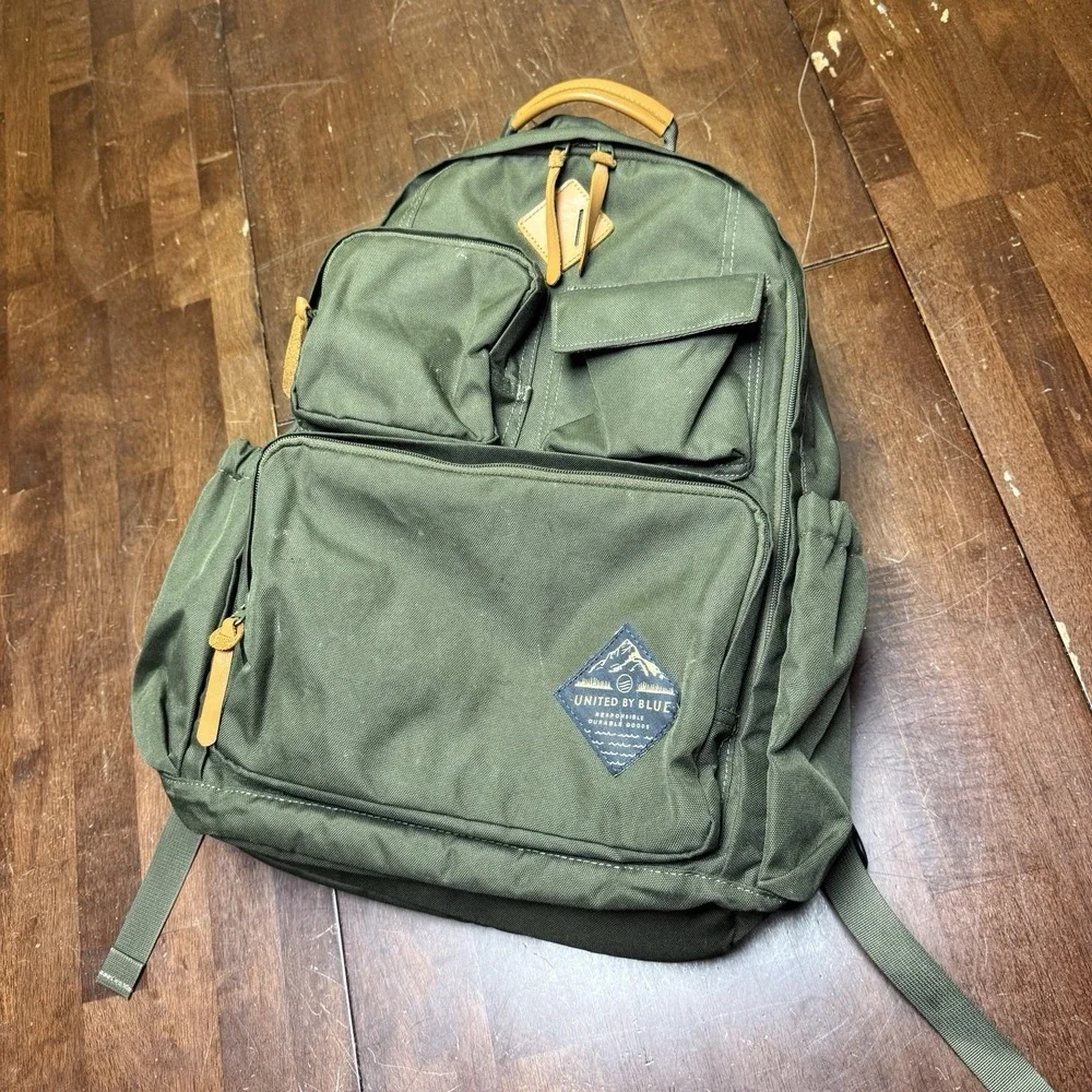United By Blue 24L ARID Backpack Army Green‎ Upcycled Materials Hiking TSA